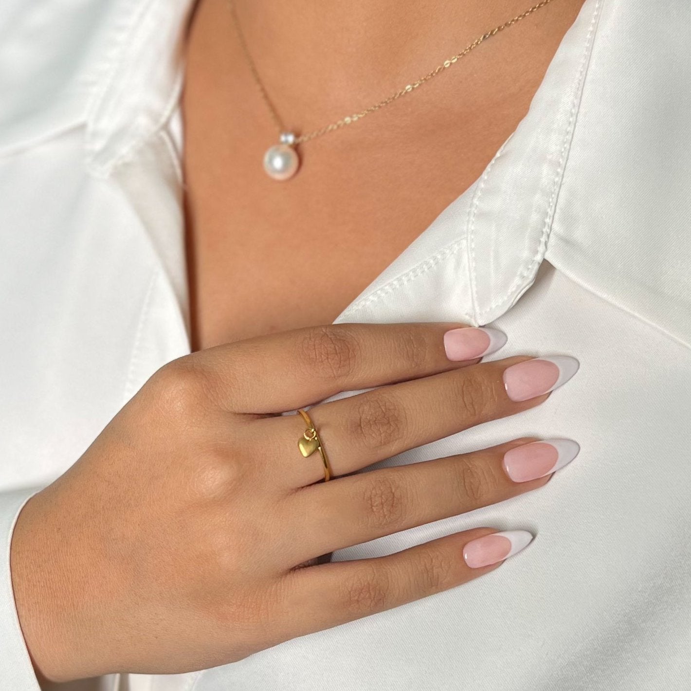 Minimal Heart Ring - 18k Gold Plated