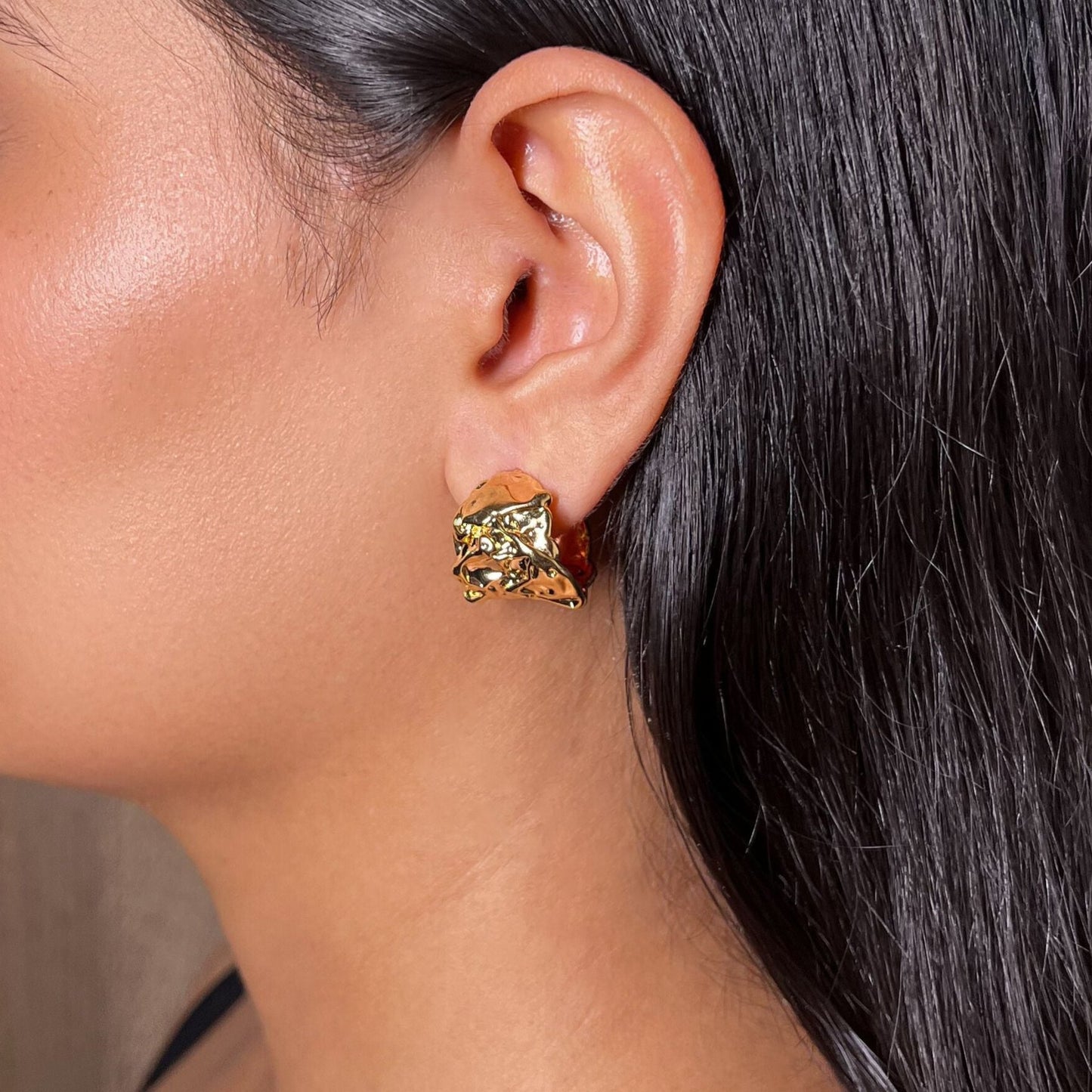 Gold Foil Hoops - 18K Gold Plated