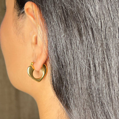 Elora Heart Earrings - 18k Gold Plated