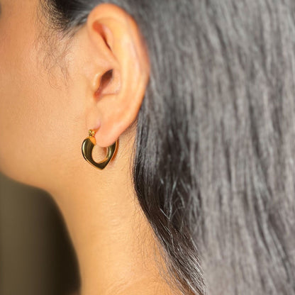 Elora Heart Earrings - 18k Gold Plated