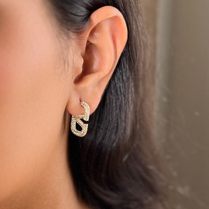 Victoria Diamond Studded Earrings - 18k Gold Plated