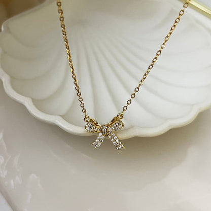 Bow necklace - 18k gold plated | anti tarnish | waterproof