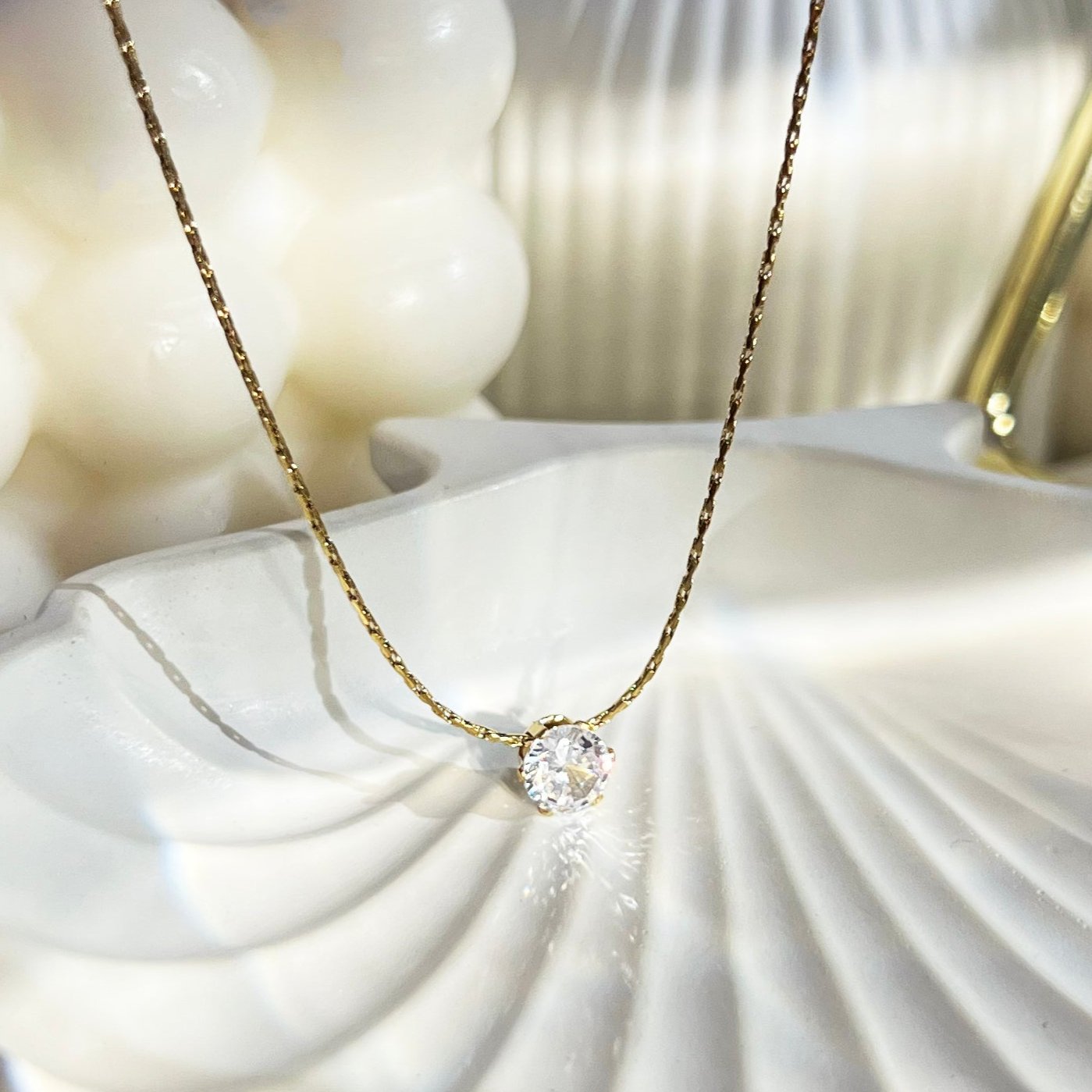 Classic Diamond Necklace - 18k Gold Plated | anti tarnish | waterproof