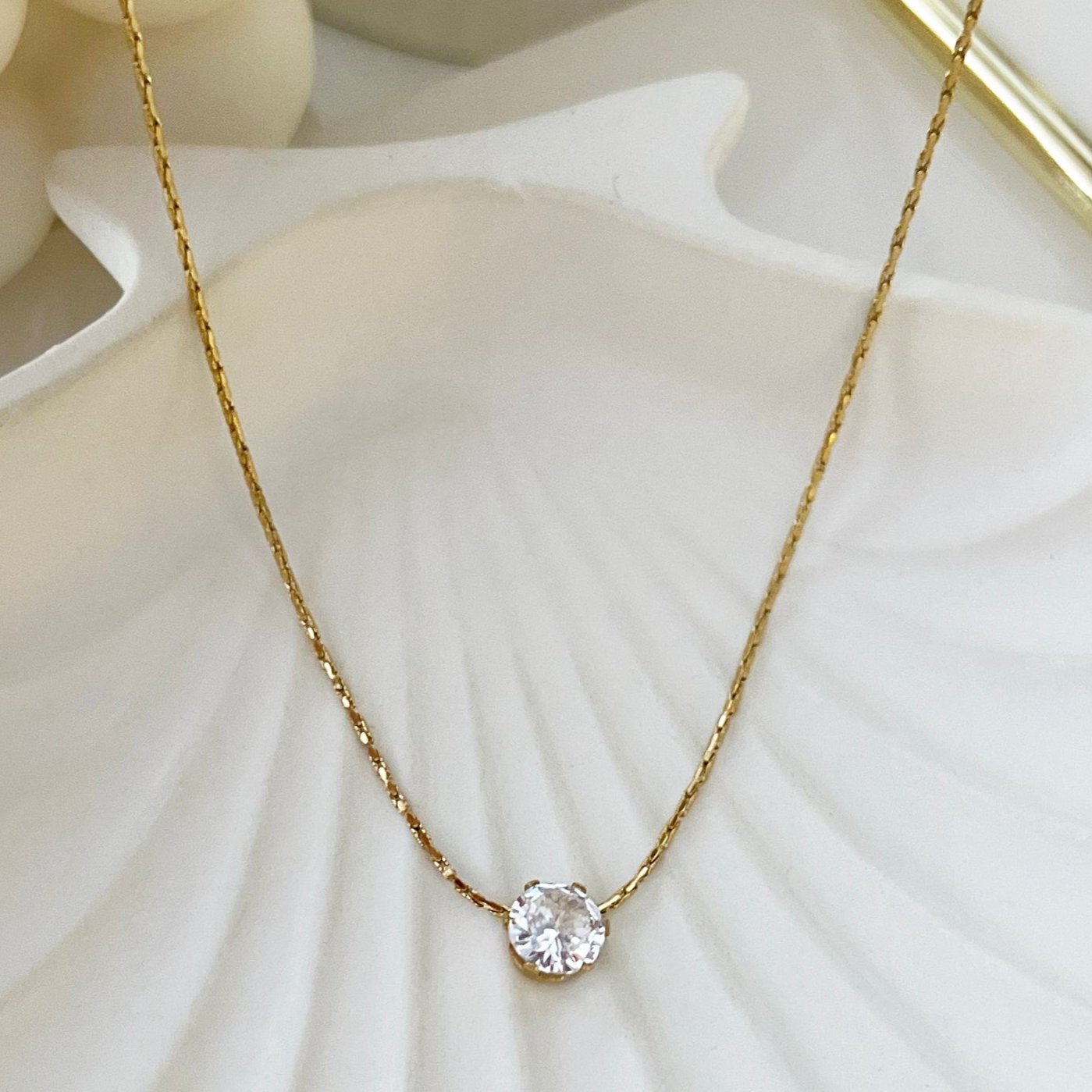 Classic Diamond Necklace - 18k Gold Plated | anti tarnish | waterproof