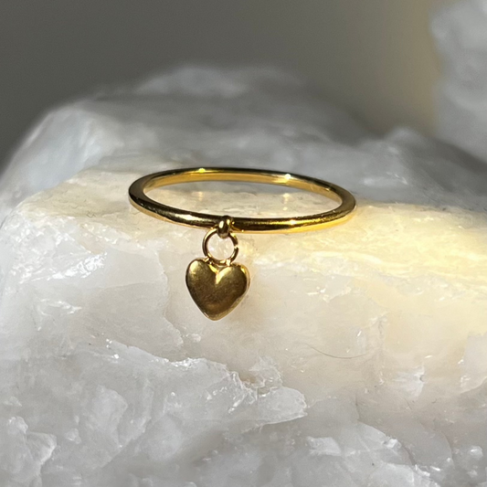 Minimal Heart Ring - 18k Gold Plated