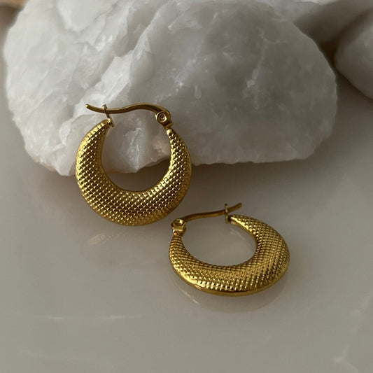 Golden Moon Hoops - 18k Gold Plated