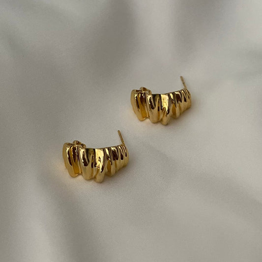 Mini Croissant Earrings - 18k Gold Plated