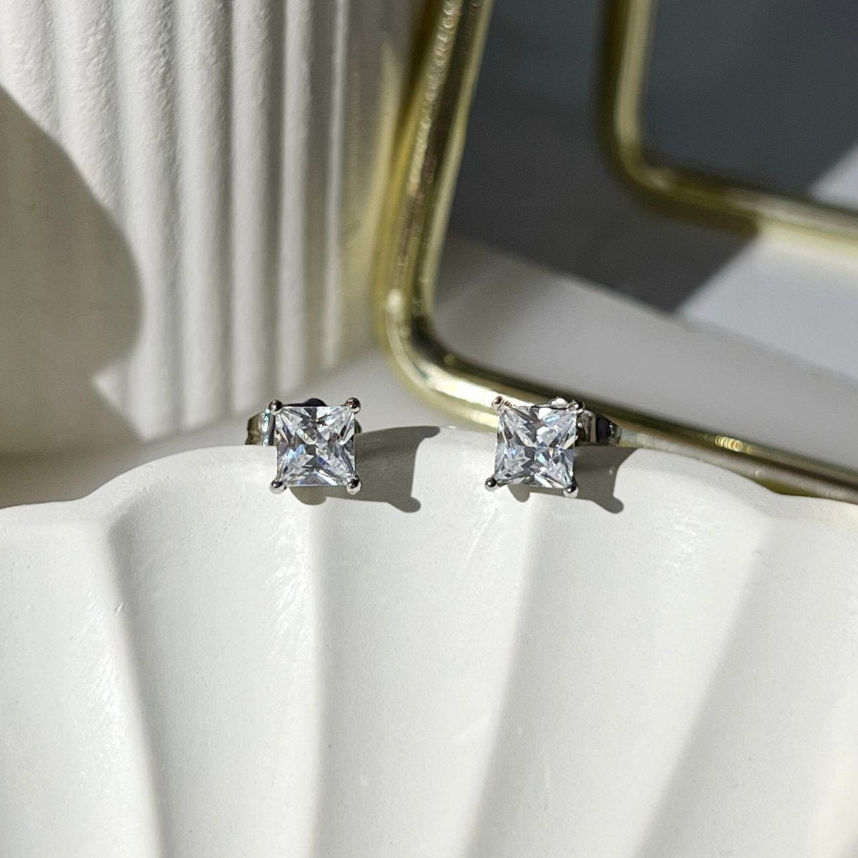 Cubic Diamond Studs