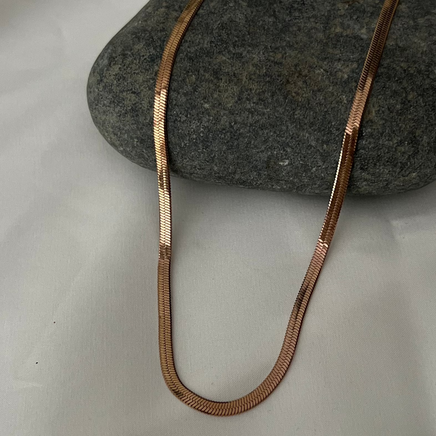 Snake Chain Necklace (Rose Gold)