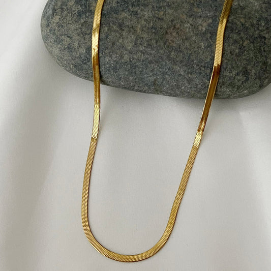 Snake Chain Necklace - 18k Gold Plated