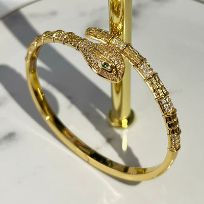 Statement Serpent Bracelet - 18k Gold Plated