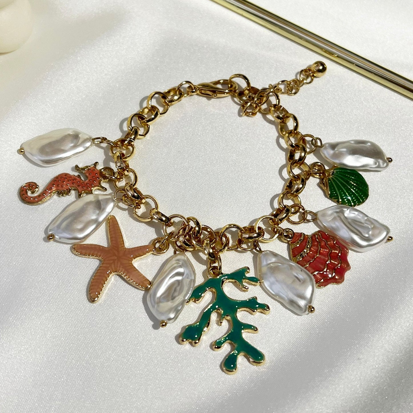 Feel The Ocean Charm Bracelet - 18k Gold Plated