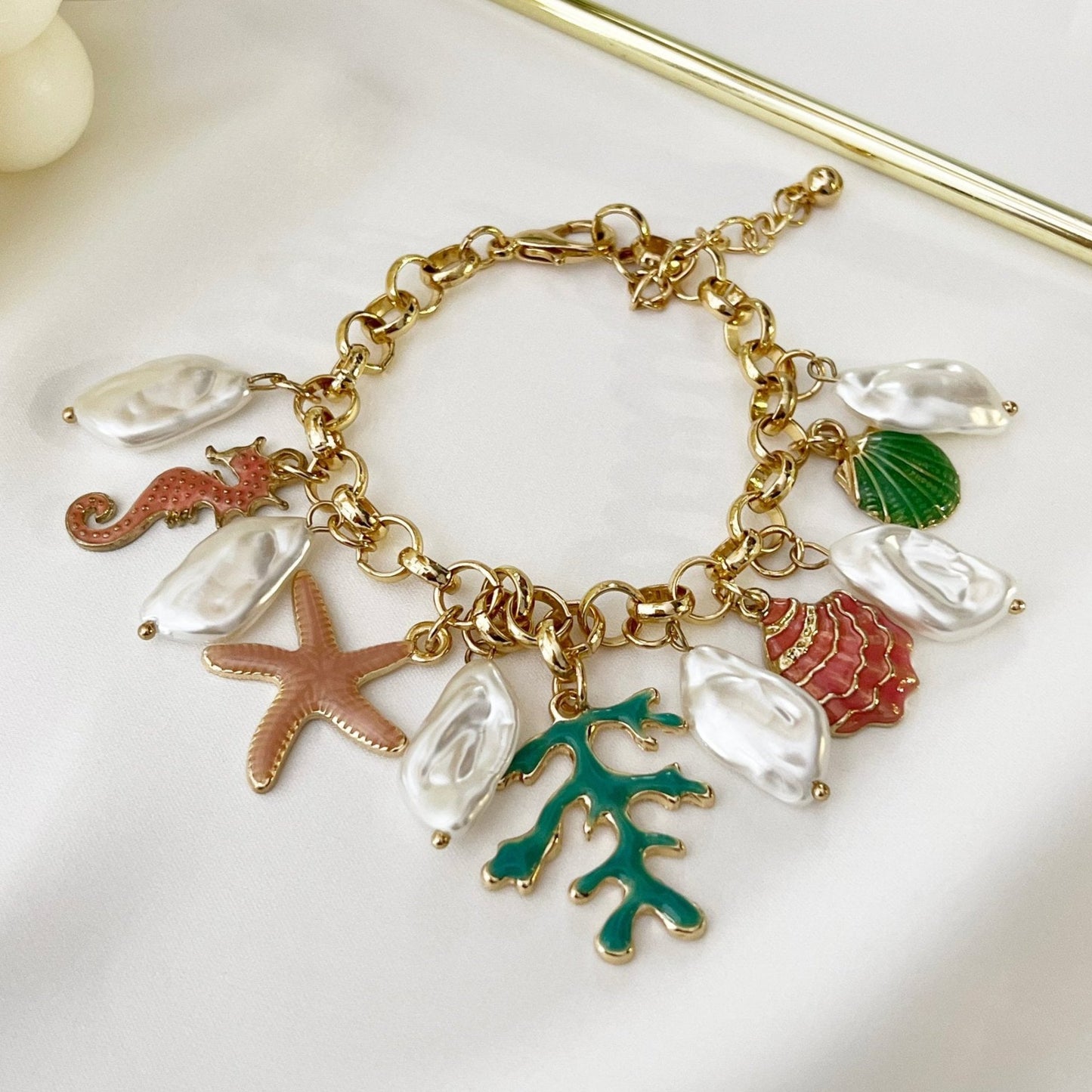 Feel The Ocean Charm Bracelet - 18k Gold Plated