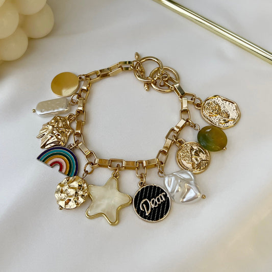 Stellar Rainbow Charm Bracelet - 18k Gold Plated