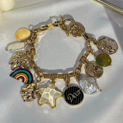 Stellar Rainbow Charm Bracelet - 18k Gold Plated