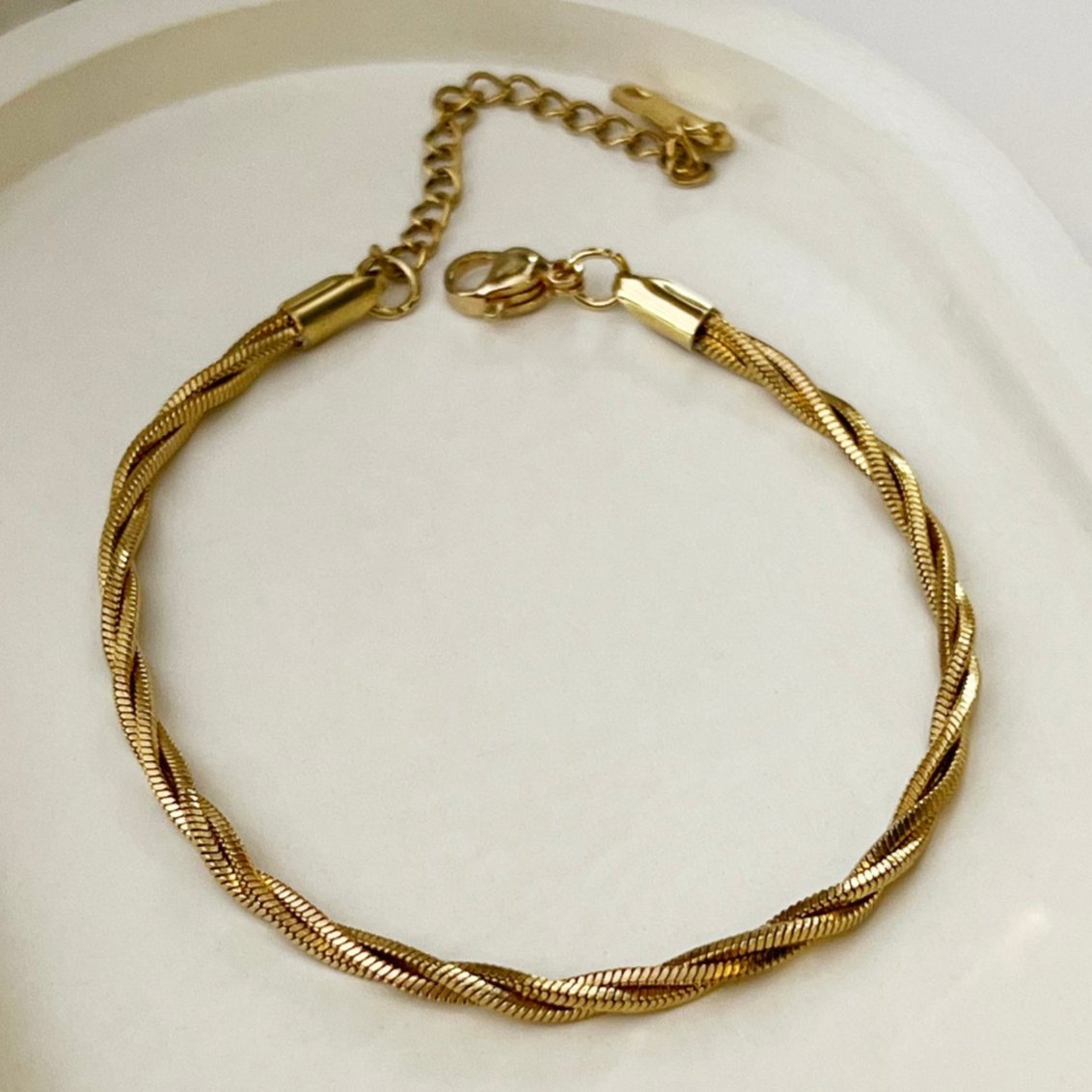 Triple Braid Gold Bracelet - 18k Gold Plated