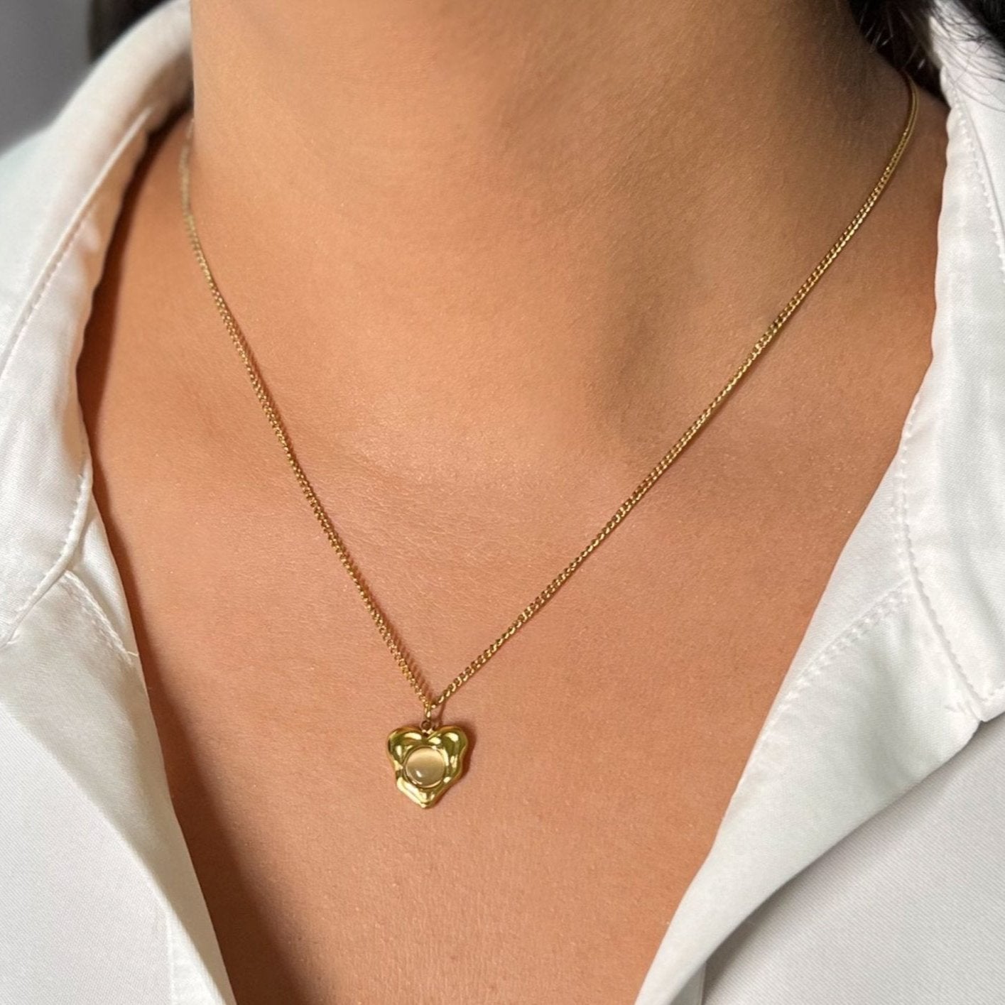 Melting Heart Necklace - 18k Gold Plated