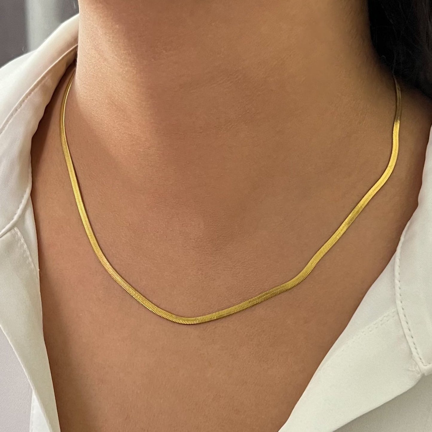 Snake Chain Necklace - 18k Gold Plated