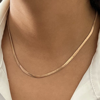 Snake Chain Necklace (Rose Gold)