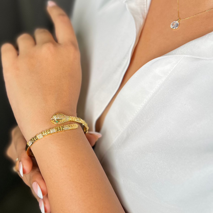 Statement Serpent Bracelet - 18k Gold Plated