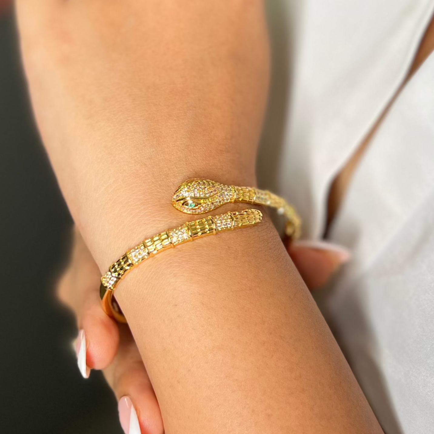 Statement Serpent Bracelet - 18k Gold Plated