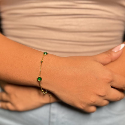 Round Emerald Bracelet