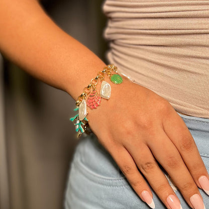 Feel The Ocean Charm Bracelet - 18k Gold Plated