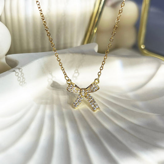 Bow Necklace - 18k Gold Plated (Free Gift)