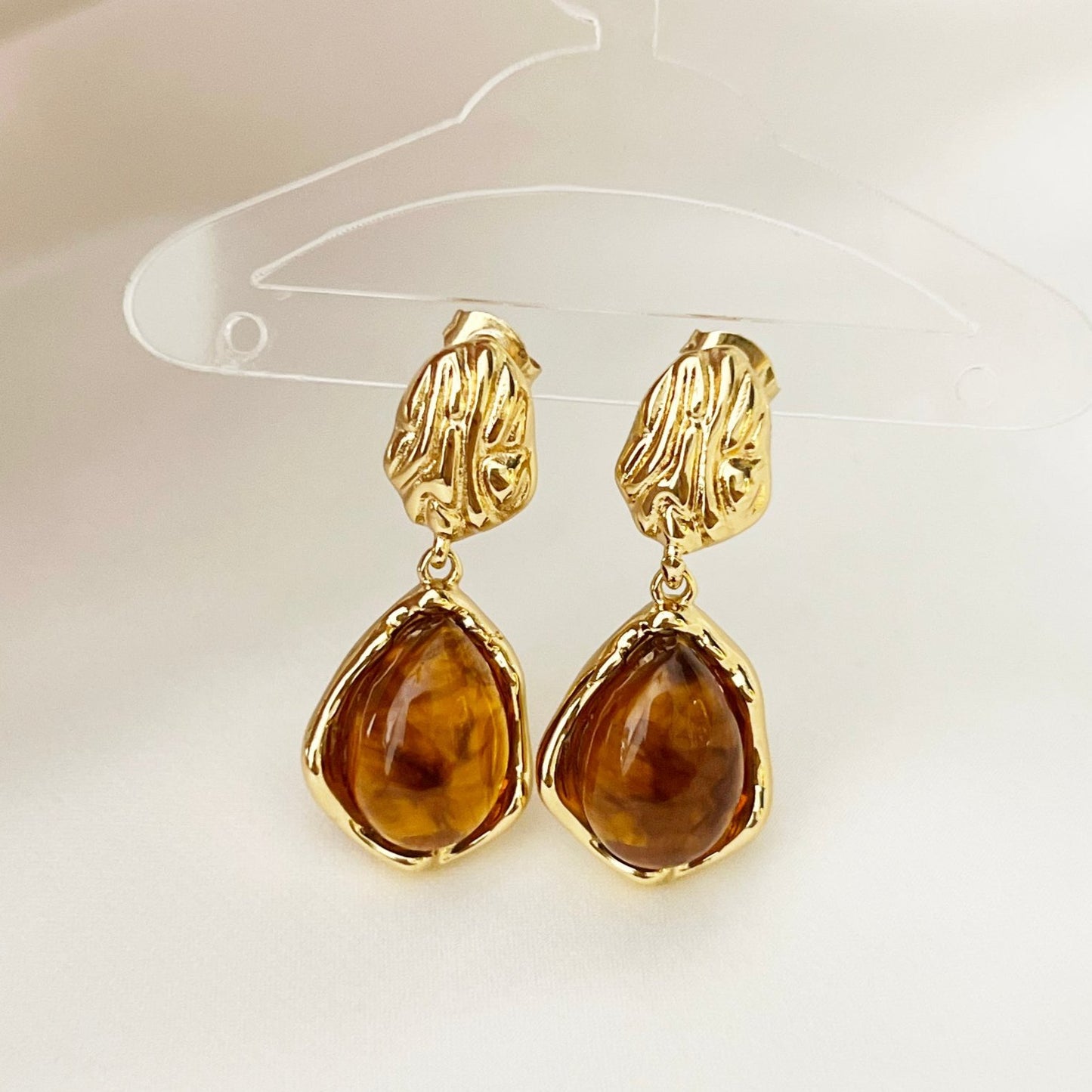 Golden Mocha Earrings - 18k Gold Plated (Free Gift)