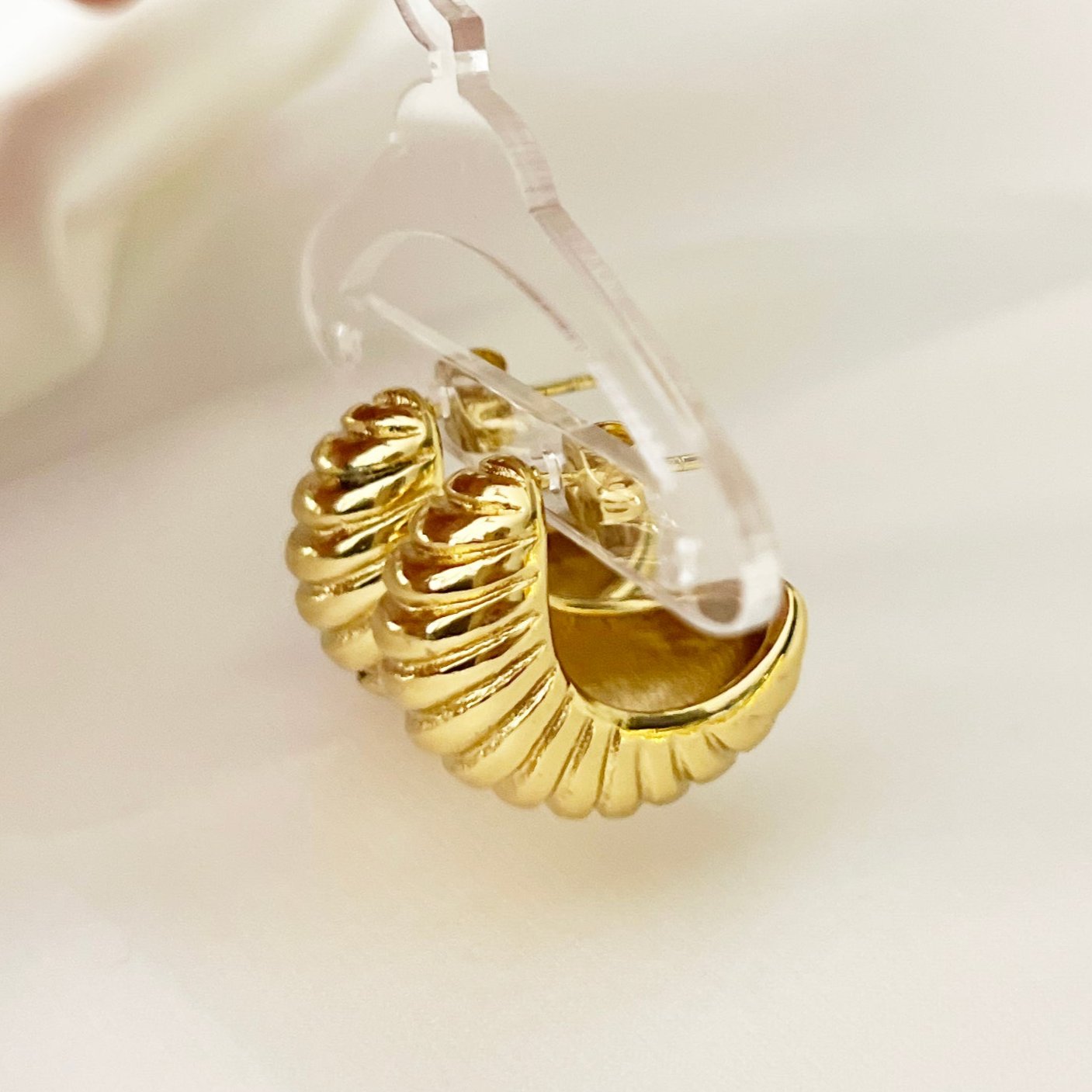 Snail Gold Hoops - 18k Gold Plated (Free Gift)